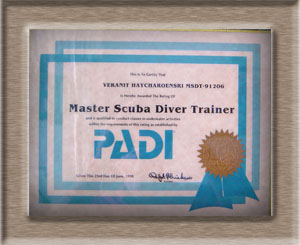 PADI Diving Instructor in Phuket,Thailand